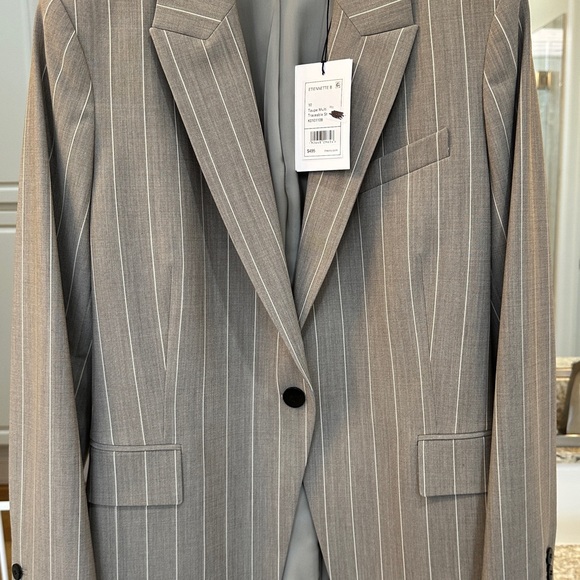 Theory Jackets & Blazers - THEORY GRAY PINSTRIPE SUIT JACKET